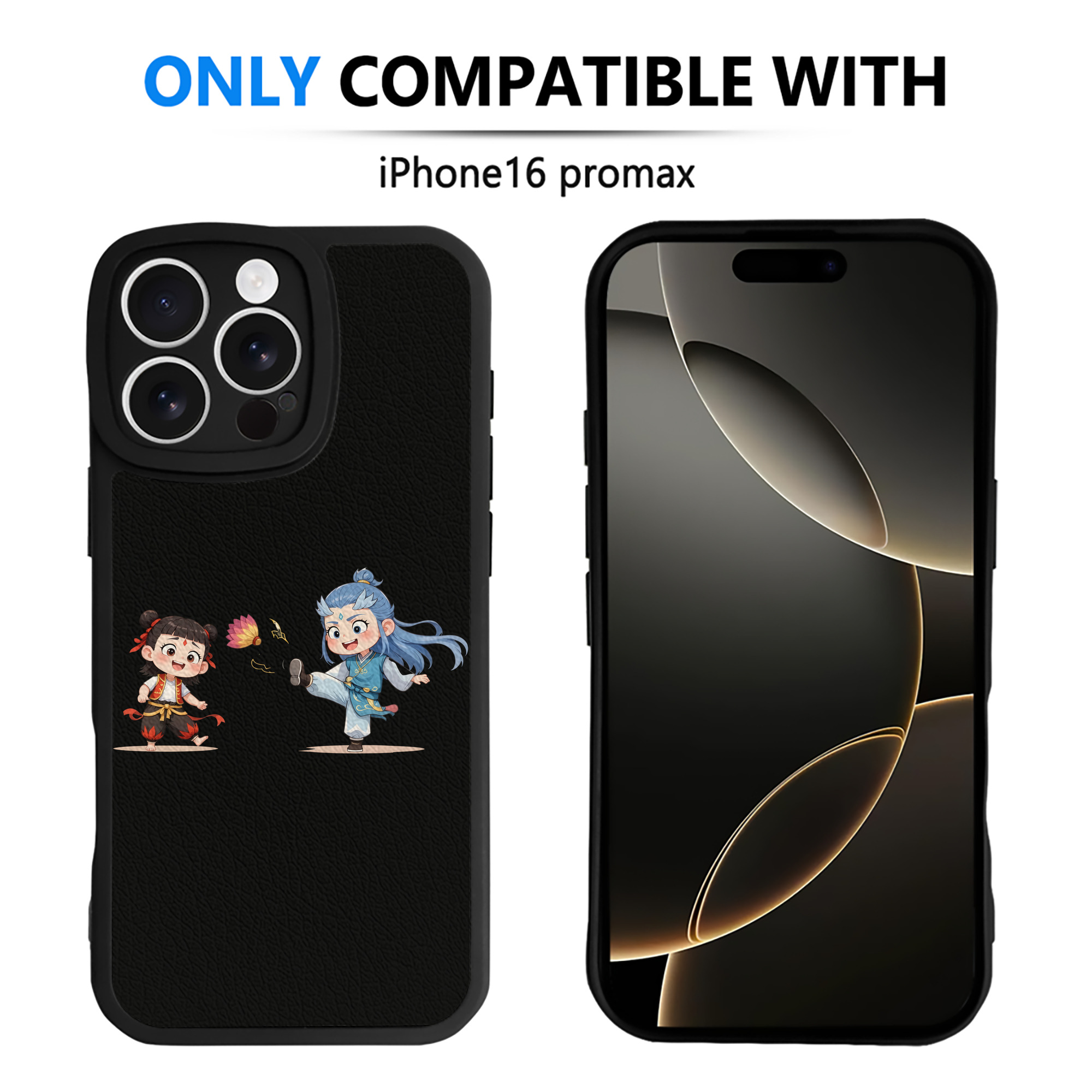 （画像用） Ne Zha 2 ナタ 魔童の大暴れ 【iPhone 16シリーズ対応】シリコンスマホケース（レザー調） 材質：シリコン